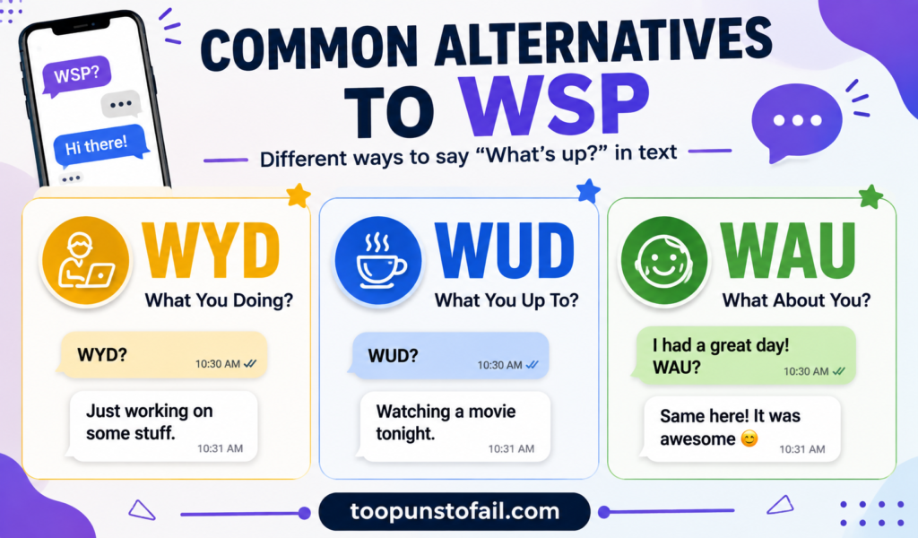 Common Alternatives to WSP (WYD, WUD, WAU)