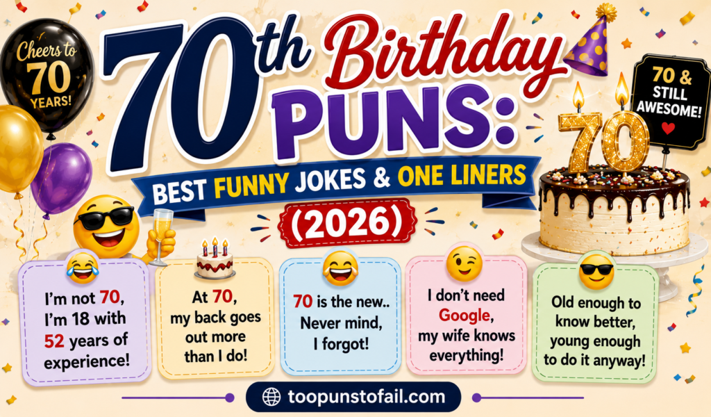 70th Birthday Puns: Best Funny Jokes & One Liners (2026)