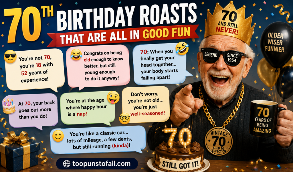 70th Birthday Roasts That Are All in Good Fun