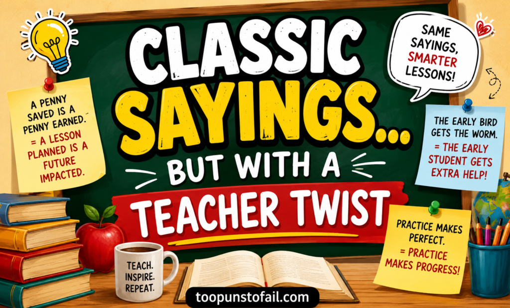 Classic Sayings⦠But with a Teacher Twist