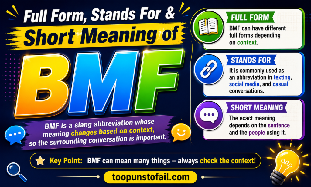 Full Form, Stands For & Short Meaning of BMF