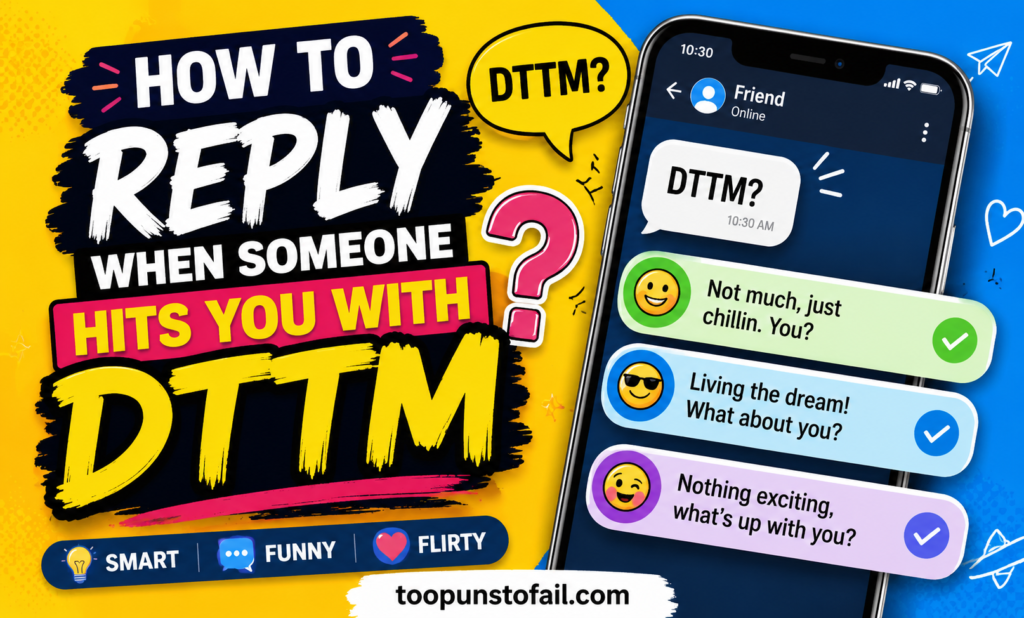 How to Reply When Someone Hits You With DTTM